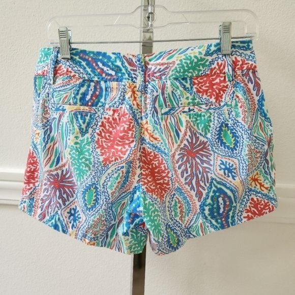 Lilly Pulitzer Callahan Short Multi Let Minnow Coral Blue Size 2 - Picture 4 of 8
